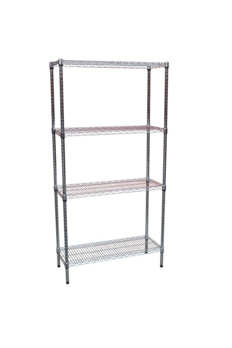 Modular Chrome Wire Storage Shelf 900 x 350 x 1800 Steel Shelving