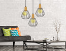 Wood Pendant Light Bar Black Lamp Kitchen Modern Ceiling Lighting