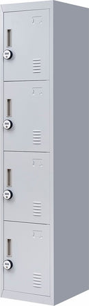 4-Digit Combination Lock 4 Door Locker for Office Gym Grey