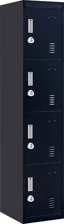 3-digit Combination Lock 4 Door Locker for Office Gym Black