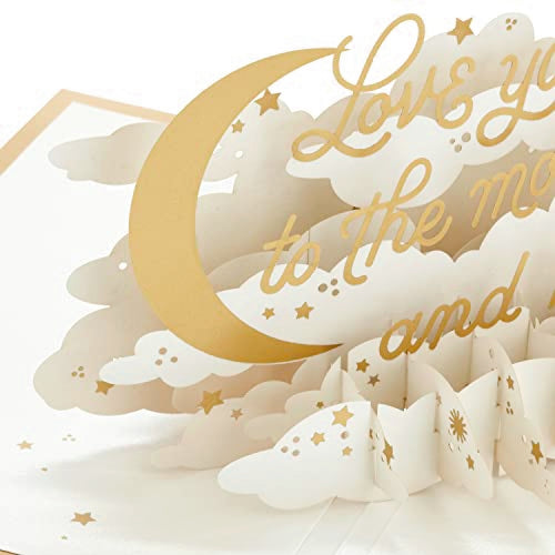 Hallmark Signature Paper Wonder Pop Up Anniversary Card, Valentines Day Card, Love Card, Romantic Birthday Card (Moon and Back)