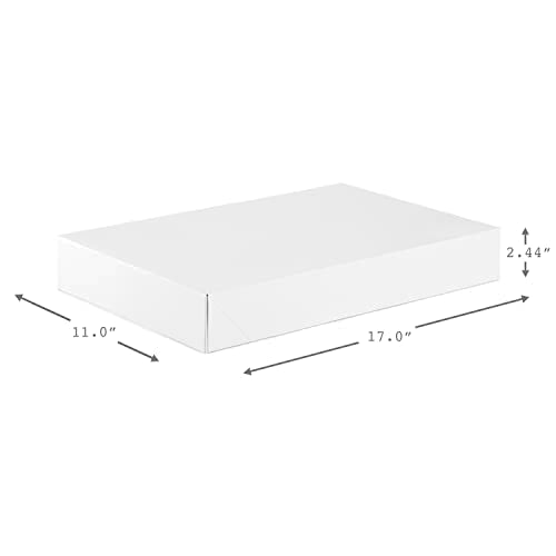 Hallmark Large Gift Boxes with Lids (12 X-Large Shirt Boxes for Sweaters or Robes) for Christmas, Hanukkah, Holidays, Father's Day, Birthdays and More, White