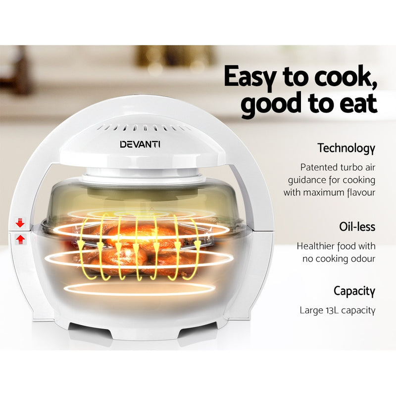 Devanti 13L Air Fryer Oven Cooker - White - Coll Online