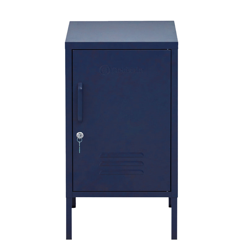 ArtissIn Mini Metal Locker Storage Shelf Organizer Cabinet Bedroom Blue