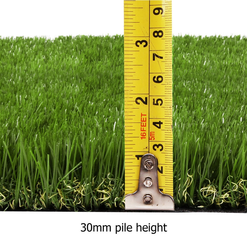 Primeturf Synthetic 30mm  0.95mx20m  19sqm Artificial Grass Fake Lawn Turf Plastic Plant White Bottom - Coll Online