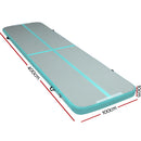 Everfit 3m x 1m Air Track Mat Gymnastic Tumbling Mint Green and Grey - Coll Online