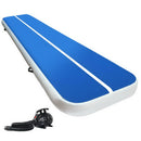 Everfit 4X1M Inflatable Air Track Mat 20CM Thick with Pump Tumbling Gymnastics Blue - Coll Online