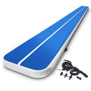 Everfit 7X1M Inflatable Air Track Mat 20CM Thick with Pump Tumbling Gymnastics Blue - Coll Online