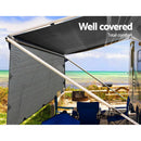 5.2M Caravan Privacy Screens 1.95m Roll Out Awning End Wall Side Sun Shade - Coll Online