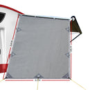 Grey Caravan Privacy Screen 1.95 x 2.2M End Wall Side Sun Shade Roll Out Awning - Coll Online