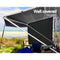 Black Caravan Privacy Screen 1.95 x 2.2M End Wall or Side Sun Shade Roll Out - Coll Online