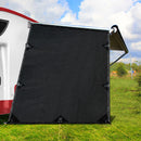 Black Caravan Privacy Screen 1.95 x 2.2M End Wall or Side Sun Shade Roll Out - Coll Online