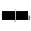 Instahut 1.8X6M Retractable Side Awning Garden Patio Shade Screen Panel Black