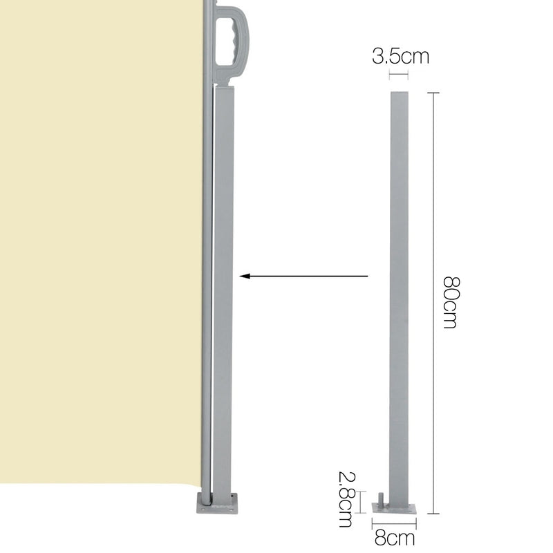 Instahut Retractable Side Awning Shade 1.8 x 3m - Beige - Coll Online