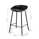 Artiss Set of 2 Metal Bar Stools - Black - Coll Online