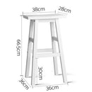 Artiss Set of 2 Wooden Backless Bar Stools - White - Coll Online