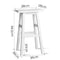 Artiss Set of 2 Wooden Backless Bar Stools - White - Coll Online