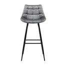 Artiss Set of 2 Velvet Bar Stools - Grey