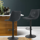 Artiss Kitchen Bar Stools Gas Lift Stool Chairs Swivel Barstools Vintage Leather - Coll Online