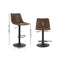 Artiss 2x Kitchen Bar Stools Gas Lift Bar Stool Chairs Swivel Vintage Leather Brown Black Coated Legs - Coll Online