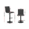 Artiss 2x Kitchen Bar Stools Gas Lift Bar Stool Chairs Swivel Vintage Leather Grey Black Coated Legs - Coll Online