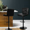 Artiss Set of 2 PU Leather Gas Lift Bar Stools - Black - Coll Online