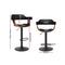 Artiss 1 x Wooden Bar Stools Kitchen Swivel Gas Lift Bar Stool Chairs Leather Black - Coll Online
