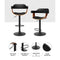 Artiss 1 x Wooden Bar Stools Kitchen Swivel Gas Lift Bar Stool Chairs Leather Black - Coll Online