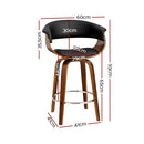 Artiss Set of 4 Swivel PU Leather Bar Stool - Wood and Black