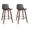 Artiss Set of 2 PU Leather Bar Stools Square Footrest - Wood and Brown