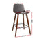 Artiss Set of 2 PU Leather Bar Stools Square Footrest - Wood and Brown