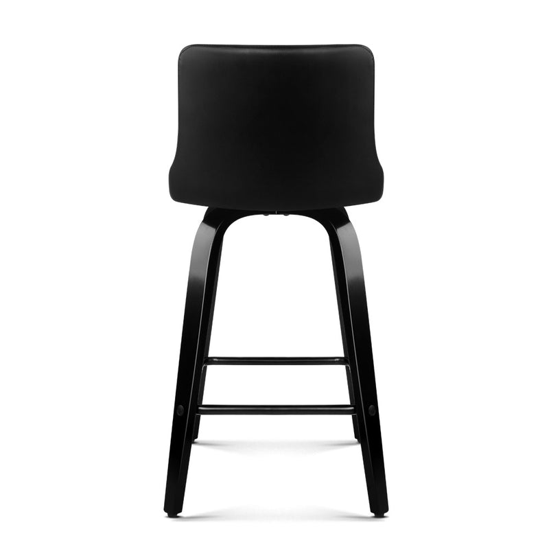 Artiss Set of 2 Wooden Bar Stool - Black - Coll Online