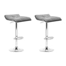 Artiss Set of 2 Fabric Bar Stools Swivel Bar Stools- Grey Chrome