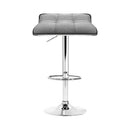 Artiss Set of 2 Fabric Bar Stools Swivel Bar Stools- Grey Chrome