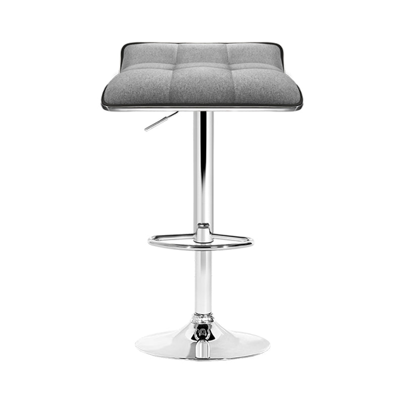 Artiss Set of 2 Fabric Bar Stools Swivel Bar Stools- Grey Chrome