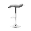 Artiss Set of 2 Fabric Bar Stools Swivel Bar Stools- Grey Chrome