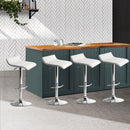 Artiss Set of 4 PU Leather Wave Style Bar Stools - White