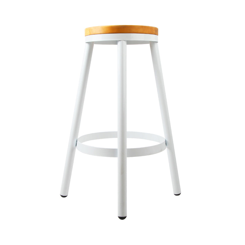 Artiss Set of 2 Wooden Stackable Bar Stools - White and Wood