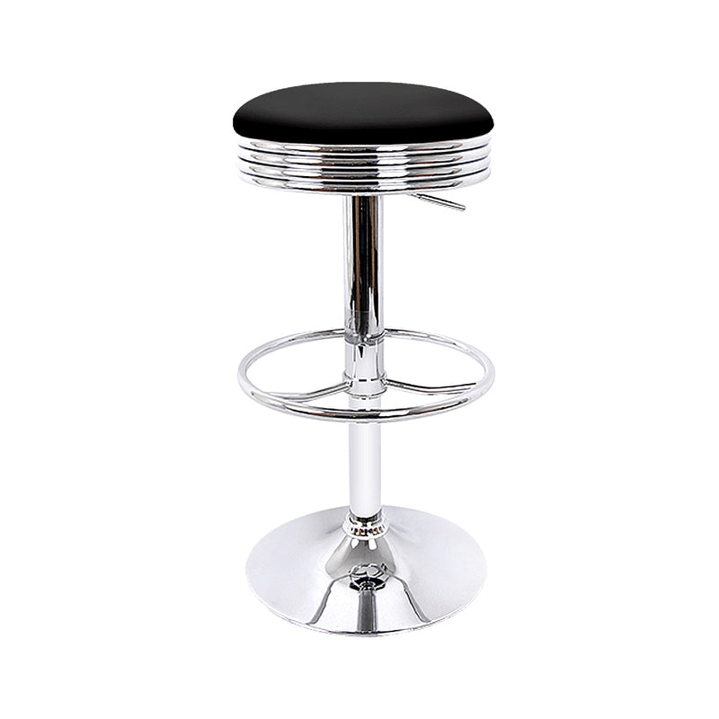 Artiss Set of 2 Backless PU Leather Bar Stools - Black and Chrome