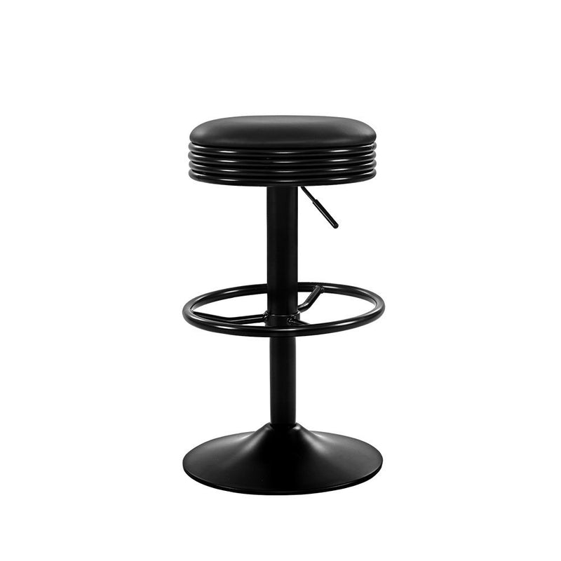 Artiss 2x Kitchen Bar Stools Gas Lift Bar Stool Chairs Swivel Barstools Black - Coll Online