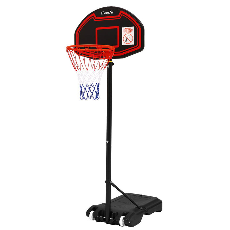 Everfit 2.1M Adjustable Portable Basketball Stand Hoop System Rim Black - Coll Online