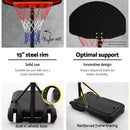 Everfit 2.1M Adjustable Portable Basketball Stand Hoop System Rim Black - Coll Online