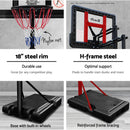 Everfit 3.05M Basketball Hoop Stand System Ring Portable Net Height Adjustable Black - Coll Online