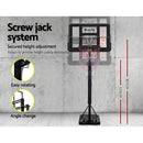 Everfit 3.05M Basketball Hoop Stand System Ring Portable Net Height Adjustable Black - Coll Online