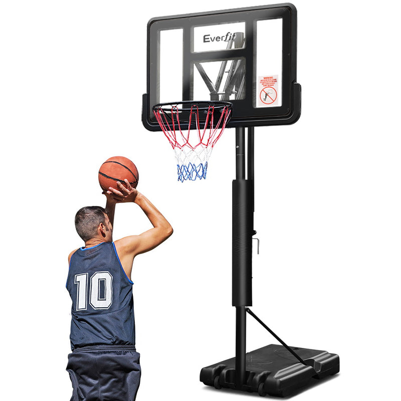 Everfit 3.05M Basketball Hoop Stand System Ring Portable Net Height Adjustable Black - Coll Online