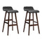 Artiss Set of 2 PU Leather Wood Wave Style Bar Stool - Black