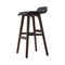 Artiss Set of 2 PU Leather Wood Wave Style Bar Stool - Black