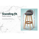 Artiss Set of 2 Fabric Bar Stools-Grey - Coll Online