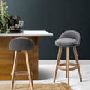 Artiss Set of 2 Fabric Bar Stools-Grey - Coll Online