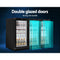Devanti Bar Fridge 3 Glass Door Commercial Display Freeer Drink Beverage Cooler Black - Coll Online